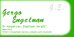gergo engelman business card